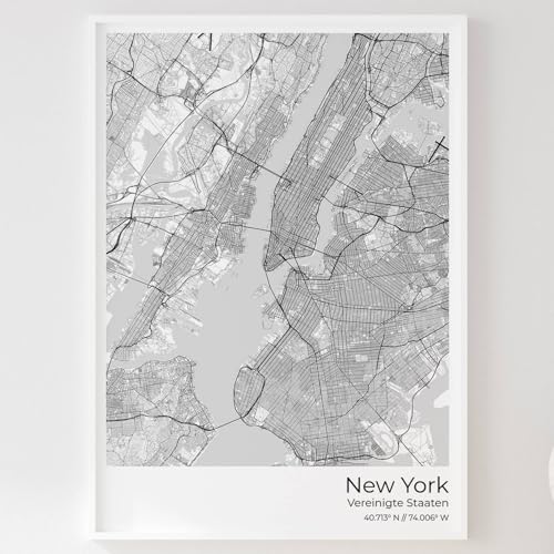 Mapdify New York Stadtposter, dein Lieblingsort als Wandposter, Karte deiner Stadt, City Poster von Mapdify
