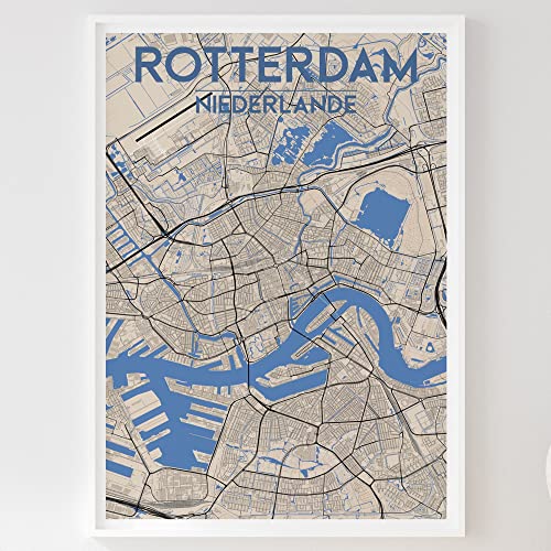 Mapdify Rotterdam Stadtposter, dein Lieblingsort als Wandposter, Karte deiner Stadt, City Poster von Mapdify