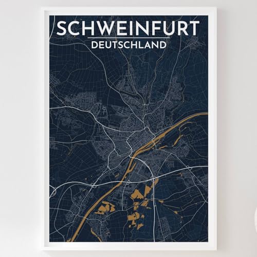 Mapdify Schweinfurt Stadtposter, dein Lieblingsort als Wandposter, Karte deiner Stadt, City Poster von Mapdify