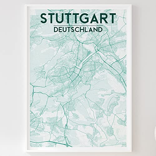 Mapdify Stuttgart Stadtposter, dein Lieblingsort als Wandposter, Karte deiner Stadt, City Poster von Mapdify