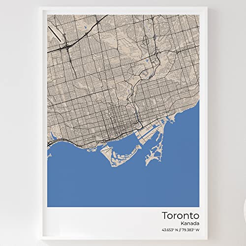 Mapdify Toronto Stadtposter, dein Lieblingsort als Wandposter, Karte deiner Stadt, City Poster von Mapdify