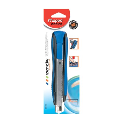 Maped 86110 Cutter Zenoa Sensitiv, Klinge: 18 mm, blau Maped 86110 Cutter Zenoa Sensitiv, Klinge: 18 mm, blau von Maped