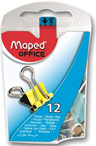 Maped Helix Usa Mini Binder Clips, 1 sortiert, Acryl, mehrfarbig, 12 Stück von Maped