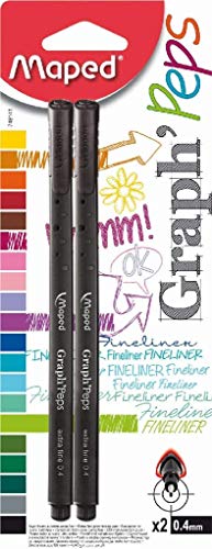 Maped M749141 - Fineliner Graph Peps, Metallspitze 0.4 mm, 2er Packung, schwarz Maped M749141 - Fineliner Graph Peps, Metallspitze 0.4 mm, 2er Packung, schwarz von Maped
