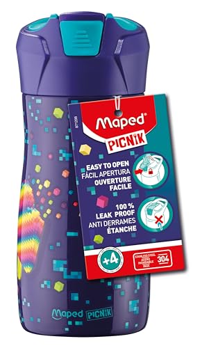 Maped PICNIK Edelstahl-Trinkflasche PIXEL PARTY 430 ml von Maped