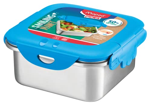 Maped Picnik Concept Kinder – Lunchbox aus Edelstahl – Lunchbox für Kinder – wasserdicht – figuratives Design – Basis aus Edelstahl, Deckel 50% recycelt – großes Fassungsvermögen 1 l von Maped