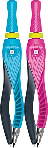 Maped - ergonomischer Zirkel KID'Z AGILITY mit rotierendem Griffkopf - blau, pink 181511 von Maped