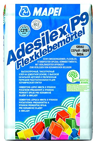 "Adesilex P9" Flexklebemörtel flexibler Dünnbettmörtel Fliesenkleber, grau (1 Sack 25 kg) von Mapei