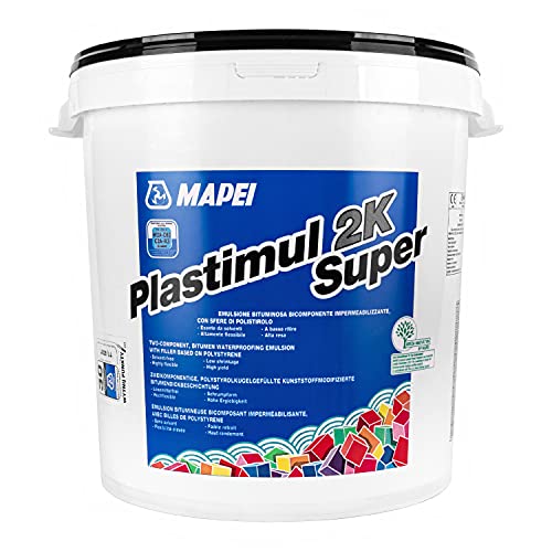 Hydroisolation MAPEI PLASTIMUL 2K SUPER 22,9kg 2-Komponenten-, hochelastische, bitumine Hydroisolation von Mapei