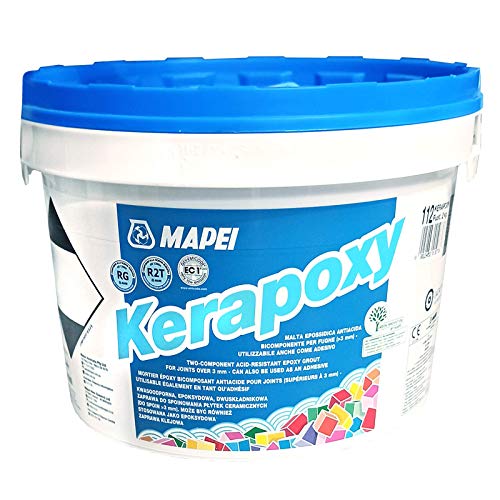 MAPEI Kerapoxy Epoxy Grout 2 kg Zweikomponentiger, säurebeständiger Epoxidharzklebstoff und Fugenmörtel für Wand und Boden (Terracotta Nr 143 2 kg) von Mapei