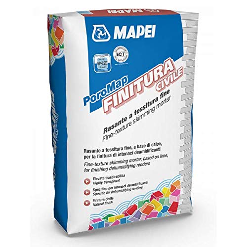 Poromap Zivile Finish Mapei für Luftentfeuchter, rasierend, atmungsaktiv, Keller, Garage, Innenbereich, 25 kg von Mapei