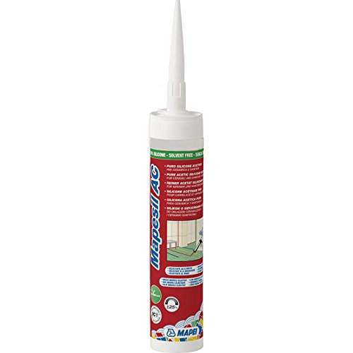 Mapei Mapesil AC 310ml 152 lakritz - Einkomponentiger, acetatvernetzender, fungizid ausgerüsteter Silikondichtstoff von Mapei