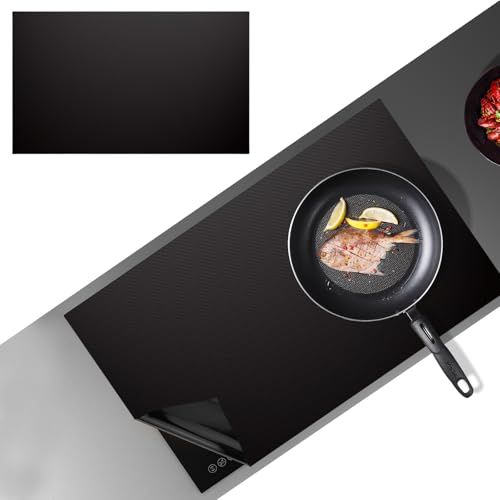 Mapille 54 * 90cm Große Induktionskochfeld Schutzmatte, Induktionsmatte Induktionsschutzmatte, Silikon Induktion schutzmatte, HitzebestäNdiges Wärmeisolierte Pad für Induktionsherd, Schwarz von Mapille