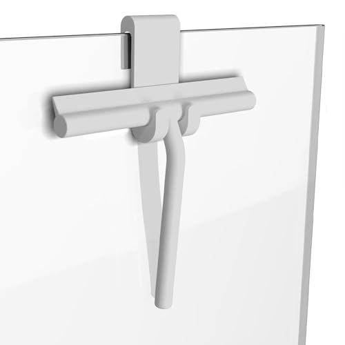 Silikon-Duschabzieher Mit Haken Magnet-Halterung Ohne Bohren Selbstkleben Weißer Duschabzieher Mit Ergonomischem Duschwischer Für Duschkabinen, Badezimmer, Küchen, Spiegel, Fliesen Und Fenster von Maple Plentiful
