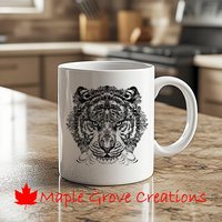 Zentangle Mandala Tigerkopf Becher - 11 Unzen Kaffeebecher Erhältlich in Keramik Oder Kunststoff Zentangle Mandala Tigerkopf Becher - 11 Unzen Kaffeebecher Erhältlich in Keramik Oder Kunststoff von MapleGroveCreations