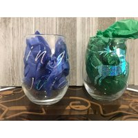 Weihnachten Stemless Weingläser - Jingle Juice Rentier Regenbogen Glitter Weihnachten Stemless Weingläser - Jingle Juice Rentier Regenbogen Glitter von MapleMomof3