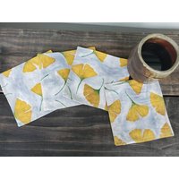 Ginkgo Blatt Servietten, Handgefertigte Cocktail Untersetzer von MapleMoonDesign