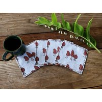 Morchel Pilz Bettwäsche, Pilz-Cocktailservietten, Handgemachte Baumwollservietten von MapleMoonDesign