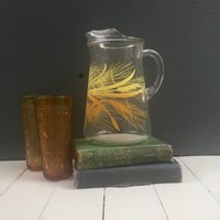 Vintage Libbey Golden Wheat Krug, Glas Weizen Mid Century Modern Krug von Mapleclovervintage