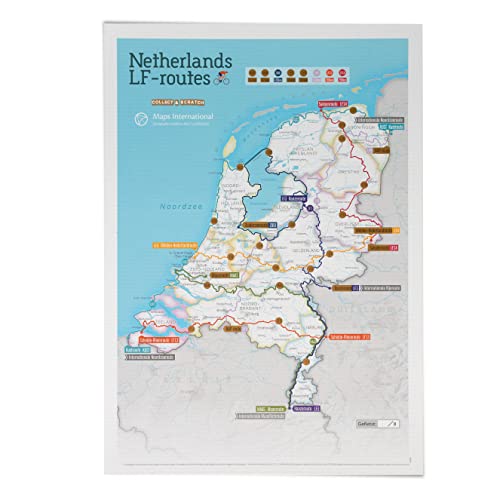 Maps International Nederland Fietsroutes Kras Poster - Geschenk Fietskaart Fietsers - Kust, Maas en Zuiderzee - 29.7 (w) x 42.0 (h) cm von Maps International