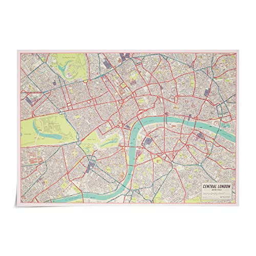 Vintage London Map Poster – Maps International – mit modernen und genauen Kartendetails – laminiert – 84 x 59 cm von Maps International