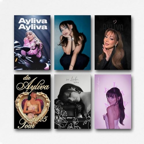 Maqiae A Set Of 6 Ayliva Poster Music Retro Vintage Cover Poster Für Zimmer, Ästhetische Leinwand-Wandkunst, Schlafzimmer-Dekor Poster 08x12inch(20x30cm) von Maqiae
