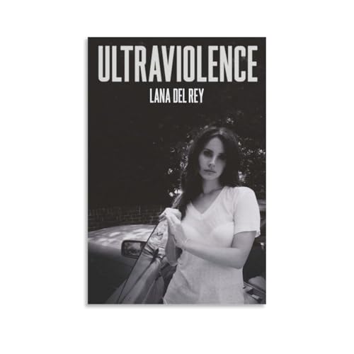 Maqiae Lana Poster Del Rey Music Retro Vintage Cover Ultraviolence Für Zimmer, Ästhetische Leinwand-Wandkunst, Schlafzimmer-Dekor Poster 12x18inch(30x45cm) von Maqiae