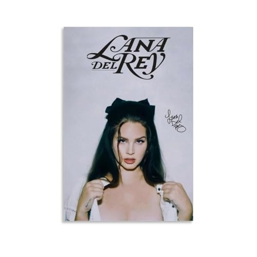 Maqiae Lana Poster Del Rey Music Signed Retro Vintage Cover Für Zimmer, Ästhetische Leinwand-Wandkunst, Schlafzimmer-Dekor Poster 12x18inch(30x45cm) von Maqiae