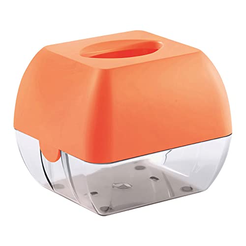 Mar Plast A90601AR Cube Caresse Dispenser Baseline, Orange"Soft Touch"/durchsichtig, 138 x 149 x 163mm von Mar Plast