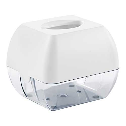 Mar Plast A90601BI Cube Caresse Dispener Baseline, Weiß"Soft Touch"/transparent, 138 x 149 x 163mm von Mar Plast