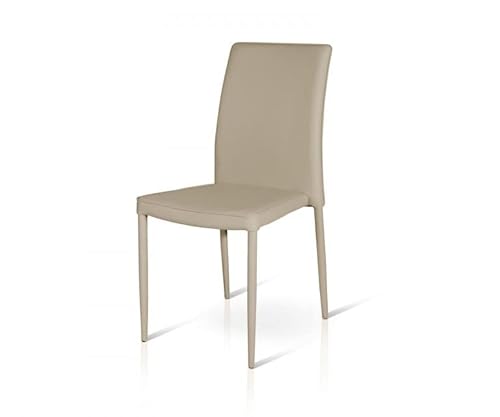 Mar.c.a. Design - 4 Esszimmerstühle, ideal als moderne Küchenstühle, Wohn- und Esszimmerstühle, Küchenstuhl aus Metall mit Kunstleder gepolstert, bequemer Design-Sessel 45 x 45 x 92 cm, Taupe von Mar.c.a. Design