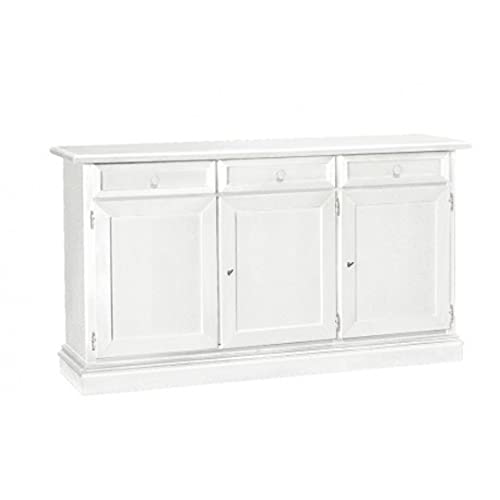 Mar.c.a. Design - Sideboard für Wohnzimmer, Sockel aus weißem Pappelholz, matt, Sideboard Kunst, Wohnzimmer mit 3 Türen - Made in Italy von Mar.c.a. Design