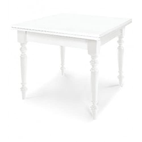 Mar.c.a. Design - Tisch ausziehbar bis 200 cm, gedrehte Beine, Pappelholz, Gestell weiß matt, rechteckig, hergestellt in Italien – für Küche und Wohnzimmer von Mar.c.a. Design