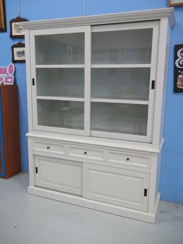 Mar.c.a. Design - Vitrine aus Pappelholz, elegant und funktional mit Regalen und Schubladen, ideal für Wohnzimmer und Arbeitszimmer - Arte Povera Made in Italy von Mar.c.a. Design