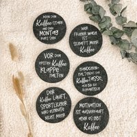 Untersetzer Kaffee/ Filzuntersetzer Kaffee/Sprüche Personalisierte Weihnachtsgeschenk Kaffeetrinker von MarBeKreativ