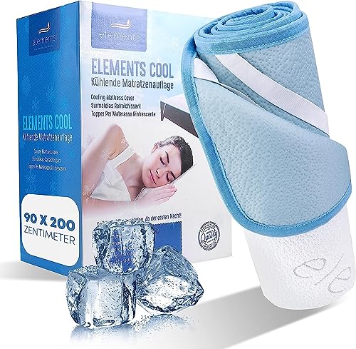 Elements Cool kühlende Matratzenauflage Kühlmatte für Betten selbstkühlende Auflage für Matratzen kühlender Topper Unterbett kühlend geeignet für Schwitzer waschbar bis 30 Grad (70x140) von Mara Vital