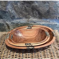 Ovale Holzschalen 3Er Set Handgeschnitzt | 9 Inch X 6 Inch von MaraTrading