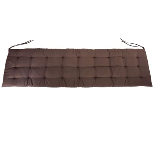 Marabella Auflage für Gartenbank 150 x 40 x 4 cm Sitzpolster mit Steppung und Bändchen, Farbe:braun von Marabella