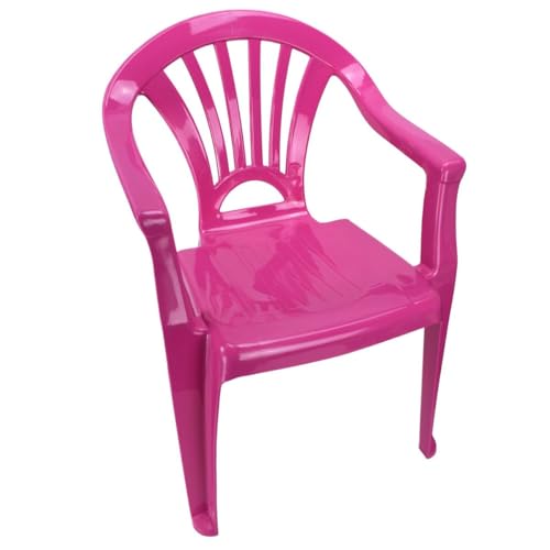 Marabella Kinderstuhl Gartenstuhl Stuhl für Kinder in blau, grün, orange oder pink Garten, Farbe:pink von Marabella