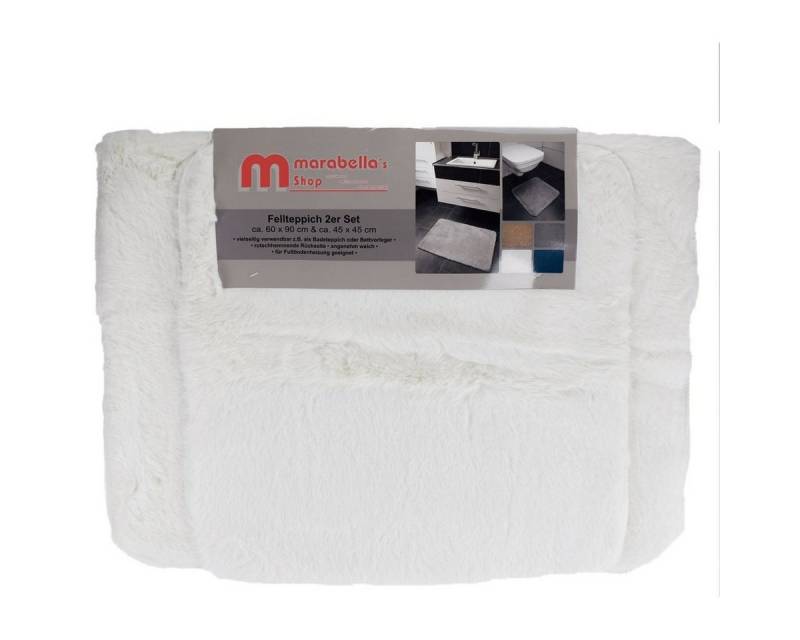 Marabellas Shop Badematte Dekofell 2er-Set Badematten in verschiedenen Farben Duschvorleger, Polyester, TRP, extra weich von Marabellas Shop