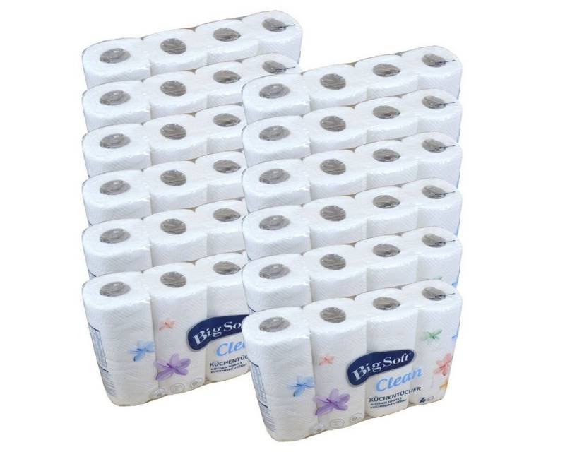 Marabellas Shop Papierküchenrolle 48 Rollen á 50 Blatt Küchenrolle Big Soft 2-lagig Haushaltsrolle, 2-lagig von Marabellas Shop