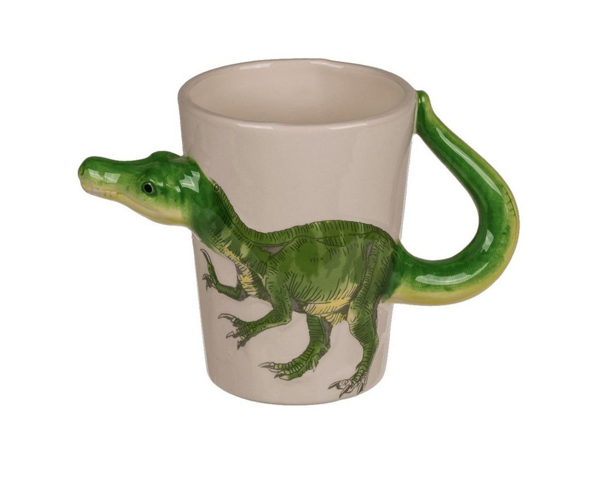 Marabellas Shop Tasse Kaffetasse ca. 250 ml mit 3D Dino Design Tasse Dinosaurier Kindertasse, Keramik, mit 3D Darstellung von Marabellas Shop