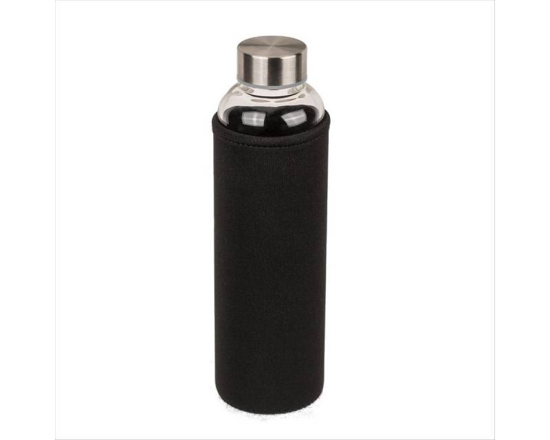 Marabellas Shop Trinkflasche Trinkflasche ca. 550 ml in 3 Farben aus Borosilikatglas mit Überzug, mit Schutzhülle von Marabellas Shop