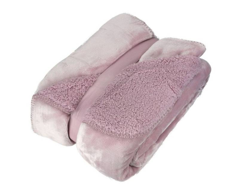 Wohndecke Kuscheldecke mit Flanell und Sherpa 150x200cm Kuscheldecke in 9 Farben, VIVA Home, zweiseitig von VIVA Home