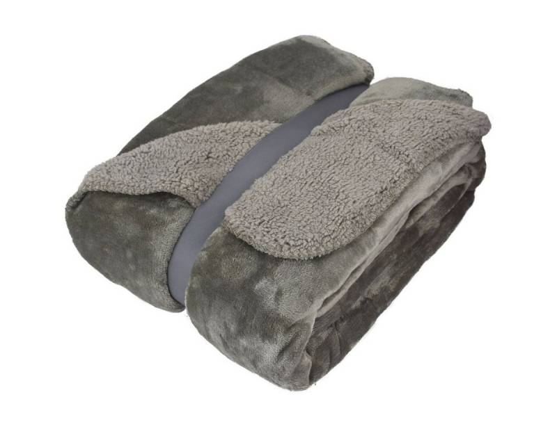 Wohndecke Kuscheldecke mit Flanell und Sherpa 150x200cm Kuscheldecke in 9 Farben, VIVA Home, zweiseitig von VIVA Home