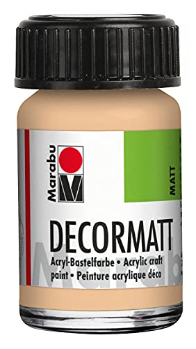 Marabu 14010039029 - Decormatt Acryl Rosé Beige 029, 15 ml, samtmatte Acrylfarbe auf Wasserbasis, cremig und farbintensiv, speichelfest, wetterfest, zum freien Malen und Schablonieren von Marabu