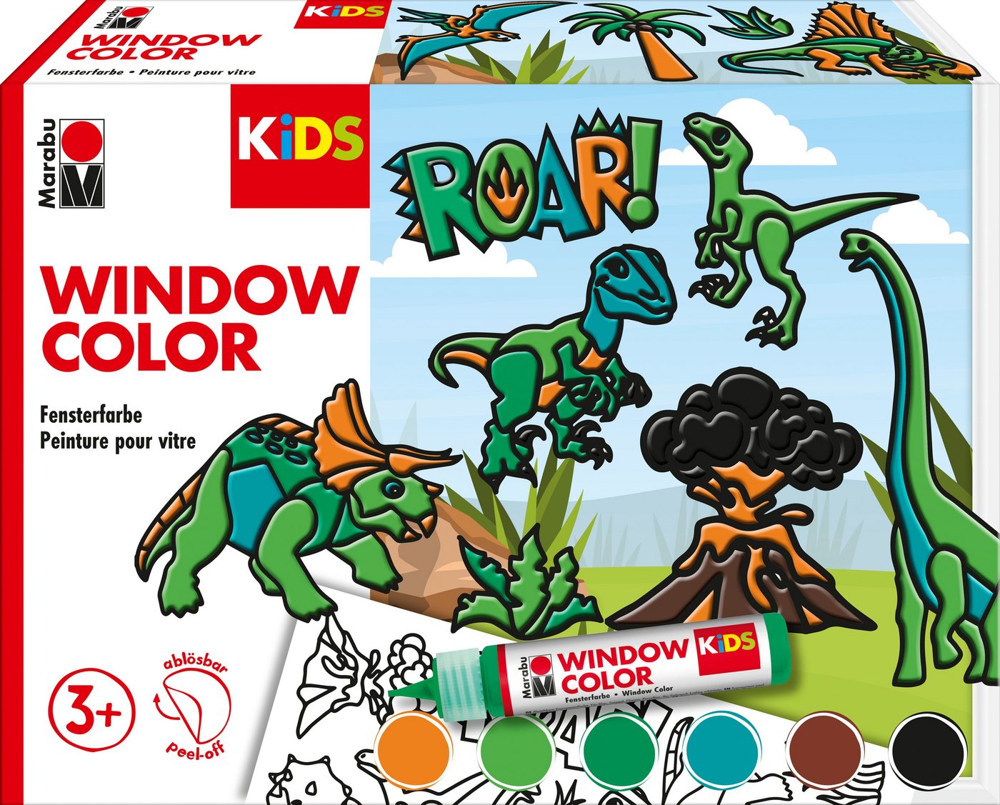 Fenstersticker Window Color-Set Dinosaurier, Marabu, 8 Teile von Marabu