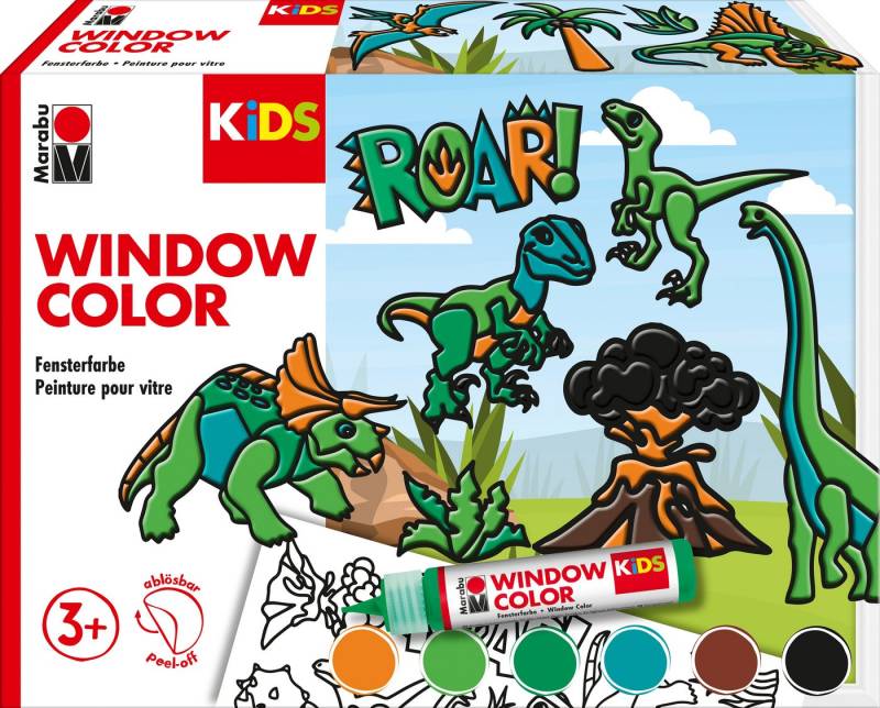 Marabu Fenstersticker Window Color-Set Dinosaurier, 8 Teile von Marabu