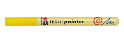 Marabu 01160003019 - Textil Painter gelb 019, Strichstärke ca. 1 - 2 mm, Stoffmalstift für helle Stoffe, auf Wasserbasis, weicher Griff, waschbeständig bis 60°C, lichtecht, einfache Anwendung von Marabu