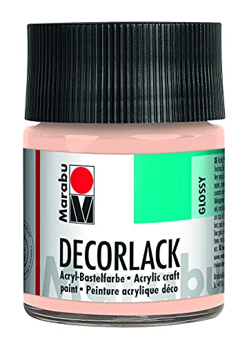 Marabu 11300005029 - Decorlack Acryl Rosé Beige 029, 50 ml, hochglänzender Acryllack auf Wasserbasis, wetterfest, speichelfest, zum Malen, Schablonieren und für Serviettentechnik von Marabu